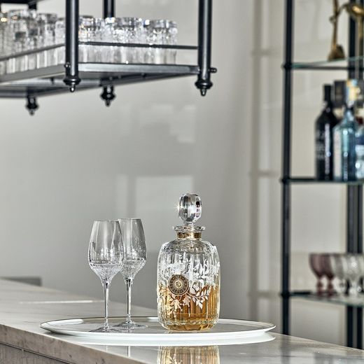 Porzellantablett My Rare Spirits Weiß/Gold, Ø42x1,1cm