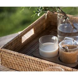 Plateau en rotin naturel, 56 x 36 x 7 cm | Rotin