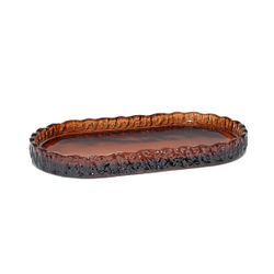 Bandeja de vidrio en marrón, 25,5 x 14 x 3 cm | Vintage