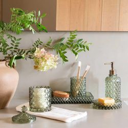 Plateau en verre vert, 22,5 x 13,5 x 3 cm | Diamant