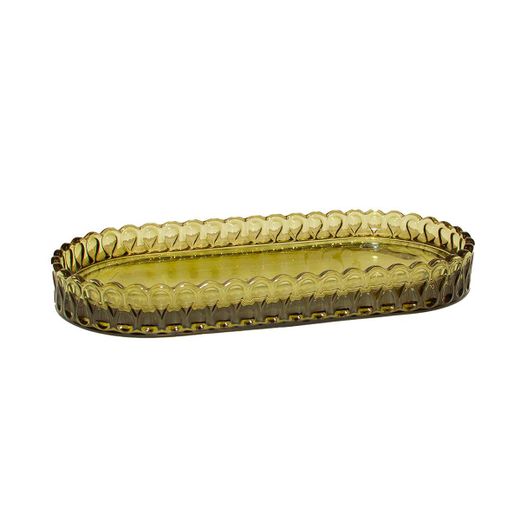 Bandeja de vidrio en verde, 24,5 x 12 x 3 cm | Pear