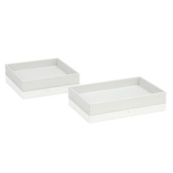 White leather effect tray, 23 x 14.5 x 3 cm
