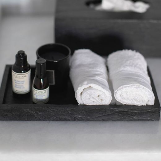 Plateau noir à effet tableau, 25,5 x 12 x 2,5 cm