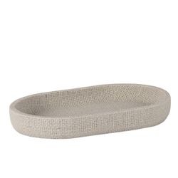 4-piece beige polyresin bathroom set | Texture