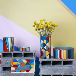 Porcelain tray S in multicolor, 34.3 x 19.9 x 1.8 cm | futurism