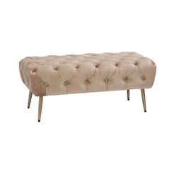 Tufted velvet upholstered bench