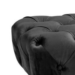 Panca in velluto e metallo Grigio antracite / Nero 104x46x43cm