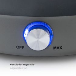 Churrasqueira a carvão de mesa sem fumaça com ventilador cinza escuro, 35x35x25 cm | Cratera