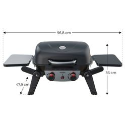 Grill gazowy ze stalowym wózkiem w kolorze czarnym, 96,8 x 58 x 101,11 cm | Erie