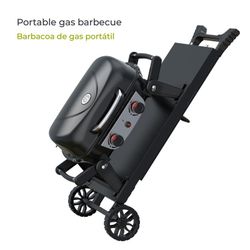 Grill gazowy ze stalowym wózkiem w kolorze czarnym, 96,8 x 58 x 101,11 cm | Erie