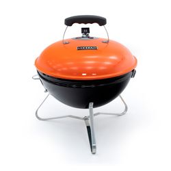 Orange bærbar grill med kul bordplade, 37x37x44 cm | Tahoe