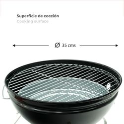 Orange bærbar grill med kul bordplade, 37x37x44 cm | Tahoe