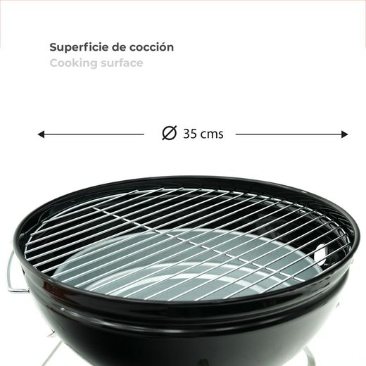 Orange bærbar grill med kul bordplade, 37x37x44 cm | Tahoe