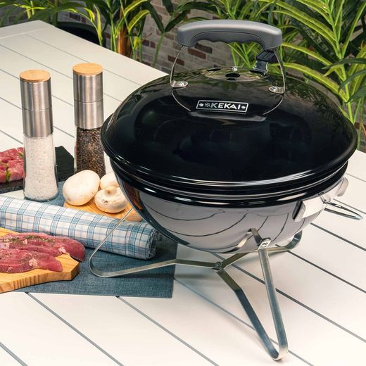 Sort bærbar grill i trækul, 37x37x44 cm | Tahoe