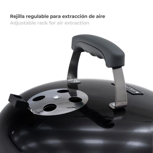 Sort bærbar grill i trækul, 37x37x44 cm | Tahoe