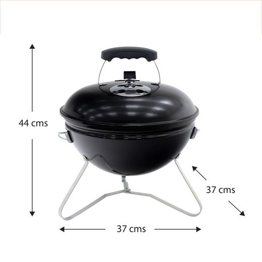 Sort bærbar grill i trækul, 37x37x44 cm | Tahoe