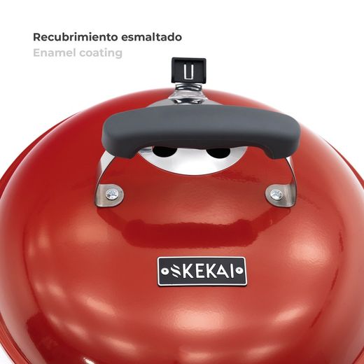 Rød bærbar grill i trækul, 37x37x44 cm | Tahoe