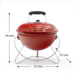 Rød bærbar grill i trækul, 37x37x44 cm | Tahoe