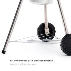 Ronde barbecue met deksel en wielen blauw 58x47x100 cm | Yellowstone