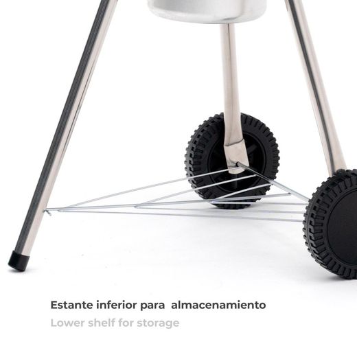 Ronde barbecue met deksel en wielen blauw 58x47x100 cm | Yellowstone