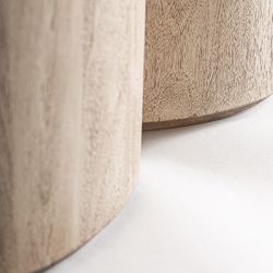 Barra de bar de madera de acacia y mármol en marrón y negro, 243 x 65 x 110 cm | Kleit