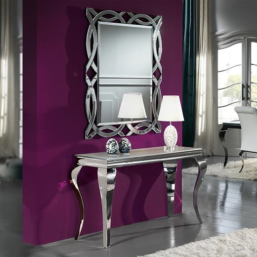 Konsola ze stali i szkła BARROQUE, 48 x 128 x 75 cm