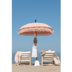 Pied de parasol en pierre blanche, 28x28x30cm