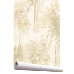 BASILIO 1-Leśna beżowa tapeta, 1005x53 cm