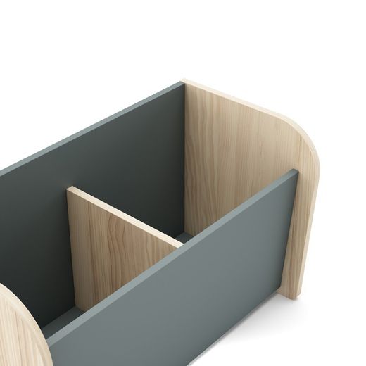 Coffre à jouets en pin vert et naturel, 70 x 35 x 42 cm | Esteban