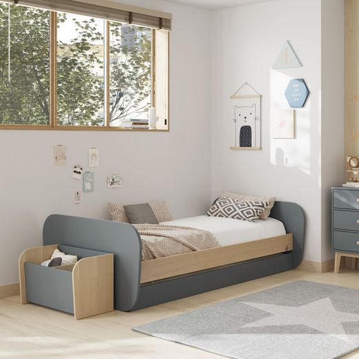 Coffre à jouets en pin vert et naturel, 70 x 35 x 42 cm | Esteban