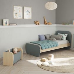 Coffre à jouets en pin vert et naturel, 70 x 35 x 42 cm | Esteban