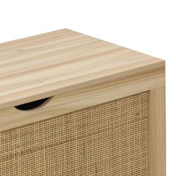 Malle en mélamine et rotin naturel, 80 x 40 x 40 cm | Décor