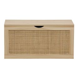 Malle en mélamine et rotin naturel, 80 x 40 x 40 cm | Décor