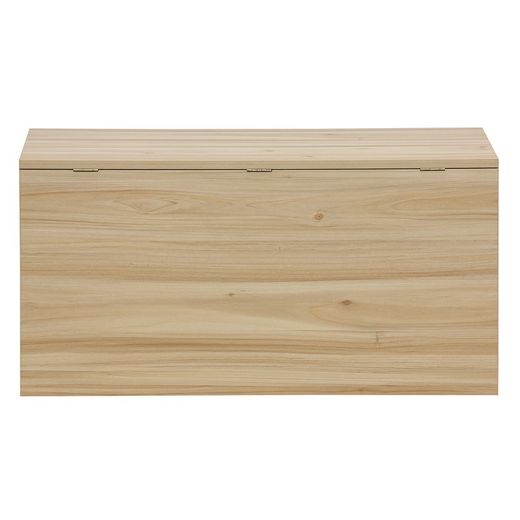 Malle en mélamine et rotin naturel, 80 x 40 x 40 cm | Décor