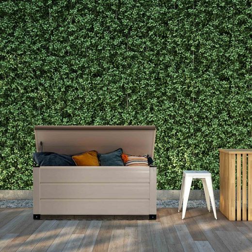 White/beige PVC garden chest, 123 x 48 x 56 cm | Tuscany Evo