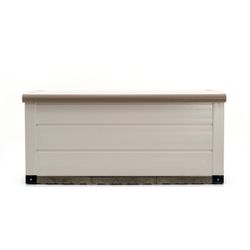 White/beige PVC garden chest, 123 x 48 x 56 cm | Tuscany Evo