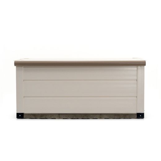 White/beige PVC garden chest, 123 x 48 x 56 cm | Tuscany Evo