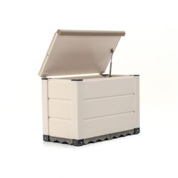 White/beige PVC garden chest, 82.5 x 48 x 56 cm | Tuscany Evo