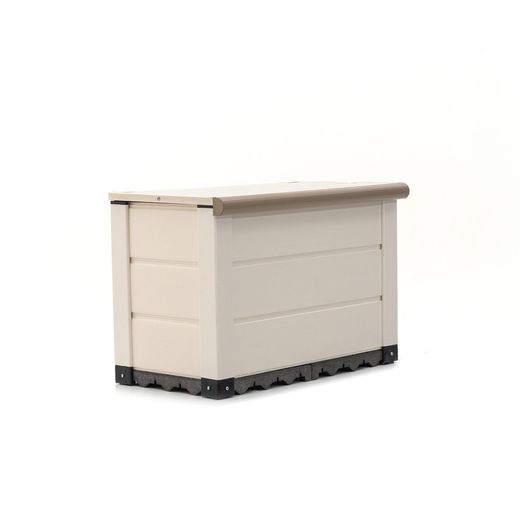 White/beige PVC garden chest, 82.5 x 48 x 56 cm | Tuscany Evo