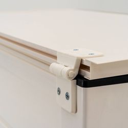 White/beige PVC garden chest, 82.5 x 48 x 56 cm | Tuscany Evo