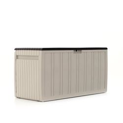 Beige/bruine kunststof tuinkist, 117 x 45,5 x 57 cm | Bovenkant