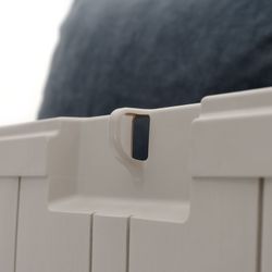 Beige/bruine kunststof tuinkist, 117 x 45,5 x 57 cm | Bovenkant