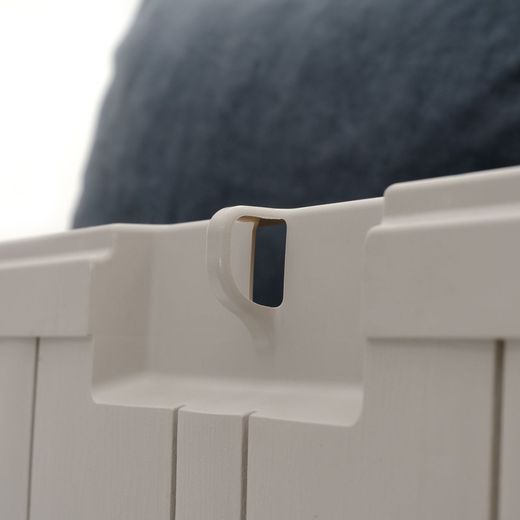 Beige/bruine kunststof tuinkist, 117 x 45,5 x 57 cm | Bovenkant