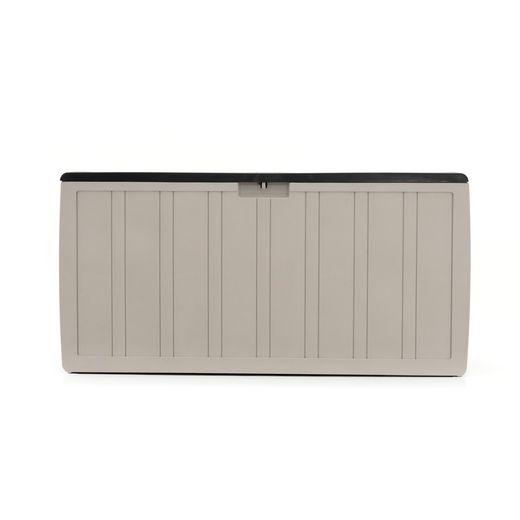 Beige/bruine kunststof tuinkist, 117 x 45,5 x 57 cm | Bovenkant