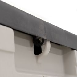 Beige/bruine kunststof tuinkist, 117 x 45,5 x 57 cm | Bovenkant