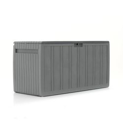 Σεντούκι κήπου από γκρι ρητίνη, 117 x 45,5 x 57 cm | Μπλουζα