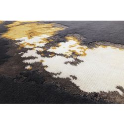BEHIND-Alfombra de lana humo negro y ambar, 300x200 cm