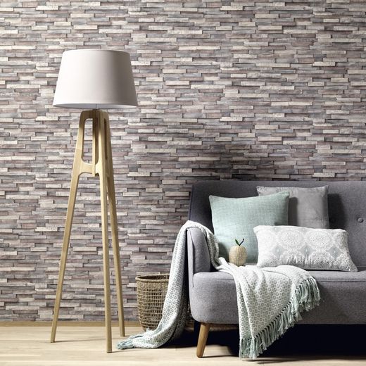 BHOPAL 1-Imitacja szarej tapety ściennej, 1000x53 cm