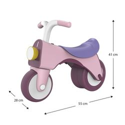 Vélo porteur en polyéthylène rose, 55x28x41 cm | vélo d'équilibre
