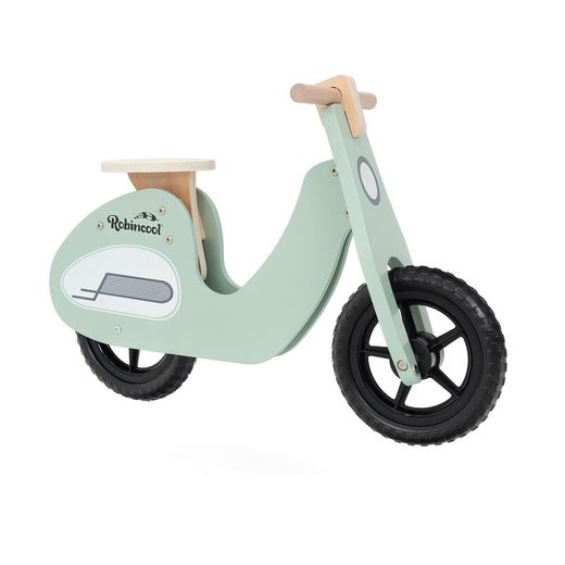 Montessori-style ride-on bike made of aquamarine wood, 73x27x50 cm | motorbike